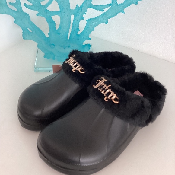 Juicy Couture Shoes - REDUCED Juicy Couture Women's Mule Clogs w/Luxurious Fur/Stylish Jewel Embellish